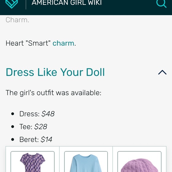 American girl pretty plaid dress tee beret hat set - Picture 2 of 8